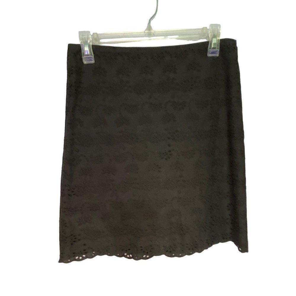 J Crew‎ Black Eyelet Short Skirt Size 10